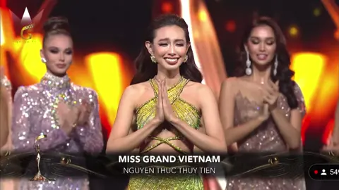 Khoảnh khắc đầy tự hào của @missgrandvn.thuytien khi được xướng tên vào Top 5 MGI #NguyenThucThuyTien #MissGrandInternational #MGI