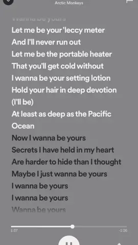 I Wanna Be Yours- Arctic Monkeys <3 #spedup #spedupsounds #foryou #fyp #xyzbca #edit #editaudio #arcticmonkeys #alexturner #wannabeyours #iwannabeyours #atleastasdeepasthepacificocean 