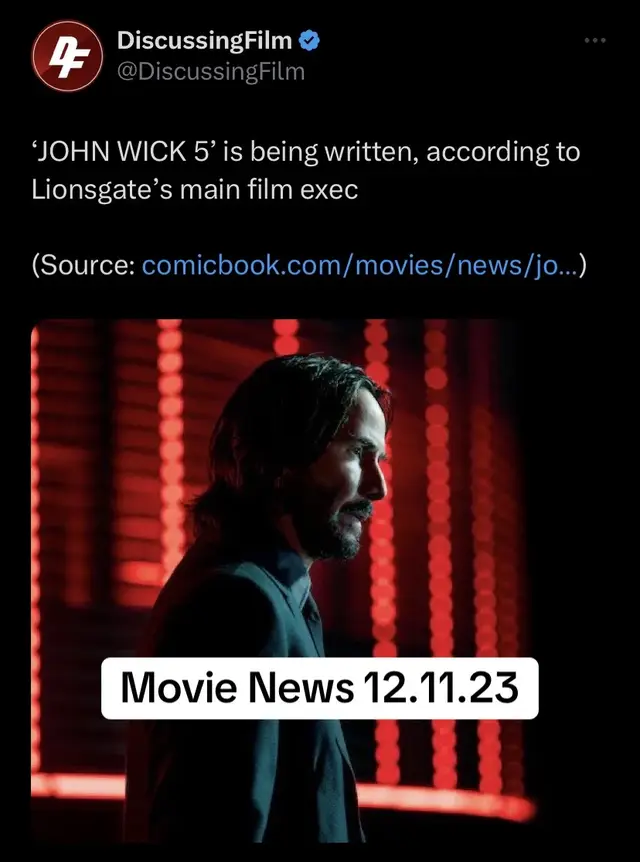 John Wick 5!! #johnwick #mcu #marvel #movies #fyp