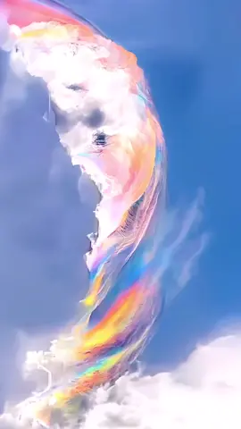 The rainbow is in the clouds, nature is too perfect. #fyp #rainbow 