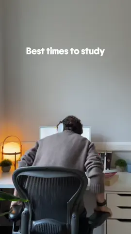 Which time do you usually study? These ones are the best according to research!! 🤍 - Follow for more @studyerik #study #studygram #studyhacks
