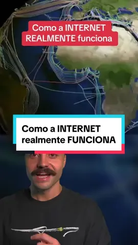 A internet conecta o mundo atraves de cabos submarinos de fibra optica que se estendem pelo fundo do mais com mais de 1,2 milhões de km de comprimento. #curiosidades #internet #fibraoptica 