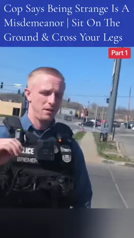 Cop Says Being Strange Is A Misdemeanor | Sit On The Ground & Cross Your Legs #cops #copsoftiktok #police #policeofficer #lawsuit #lawyer #lawenforcement #viral #foryou #usa #flyp 