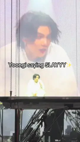 I think we all know who taught him to say slay😂🥰🐿️💛🌈  #suga #minyoongi #btsarmy #hobi #btssuga #bts #foryou #agustd #ddaytour #yoongi #fy #btsedit #btsarmyforever #btsarmy💜 #nyc #agustdconcert 
