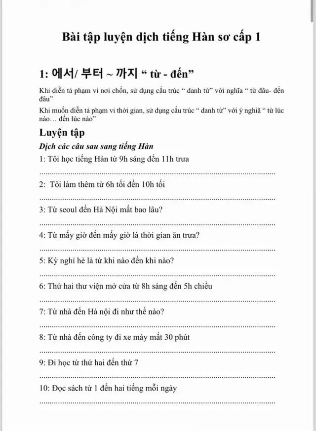 LUYỆN DỊCH SƠ CẤP NHÉ MN Lần này có sẵn ngữ pháp luôn nhé . Hãy làm gửi mình sẽ gửi đáp án và sửa sai cho nhé !'..''' #군한국어 #한국어 #korean #viral #tuvungtienghan #vuikorean