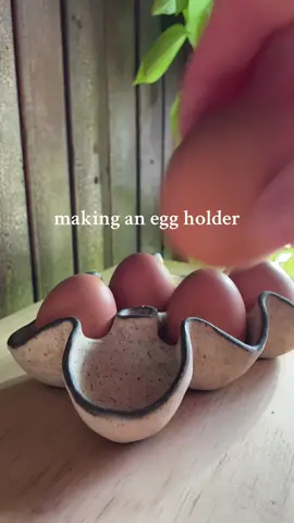 Pinch pots are my happy place. It’s satisfying to make an object with such a specific purpose. 🥚🍳 #handbuilding #ceramicprocess #eggholder #pinchpots #potteryideas