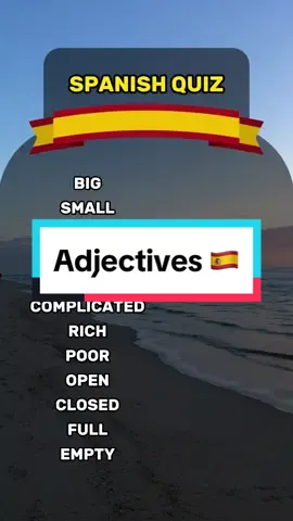 Adjectives in Spanish 🇪🇸 #spanishquiz #learnspanish #easyspanish #spanish 