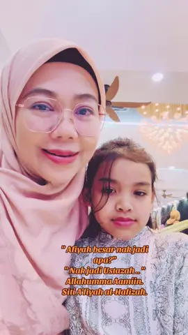 Semoga buah hati Dato Seri Siti Nurhaliza ini menjadi anak yang solehah.  MashaaAllah, dah banyak hafal surah dan Hadith juga di usia 6 tahun. Baarakallah fiikum.  #ctdk #sitinurhaliza #fyp #ustazahnorhafizahmusa #hafizquran 