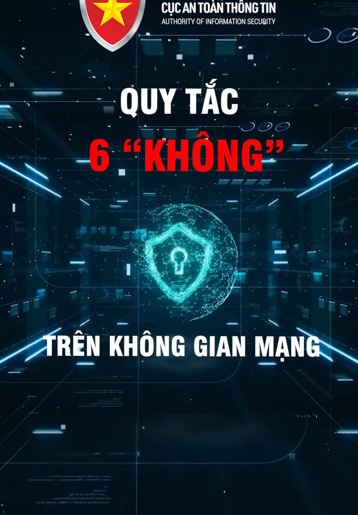 ⚠️ Quy tắc 6 KHÔNG giúp đảm bảo an toàn trên không gian mạng, phòng tránh các vấn nạn lừa đảo trực tuyến ⚠️ ➡️ Chi tiết có trong cuốn Cẩm nang Kỹ năng nhận diện và phòng chống lừa đảo trực tuyến, tại địa chỉ Cổng không gian mạng quốc gia (khonggianmang.vn) trên các nền tảng. #CucATTT #AIS #luadaotructuyen #Vaccineso #antoanmang #congKGMQG 