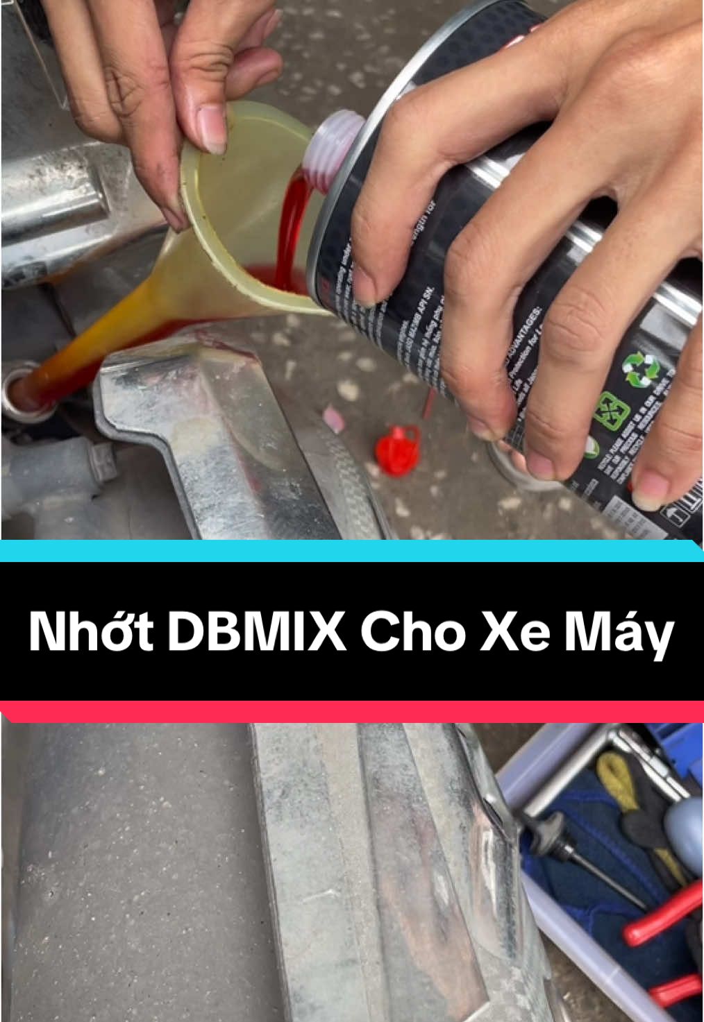 Thay Nhớt Thôi Nào DBMix full tổng hợp cho xe số xe tay ga, kèm nhớt lap#chamsocxe #daunhot #thinhhanh #thaynhot #nhottonghop #dbmix #motorcarecenter 