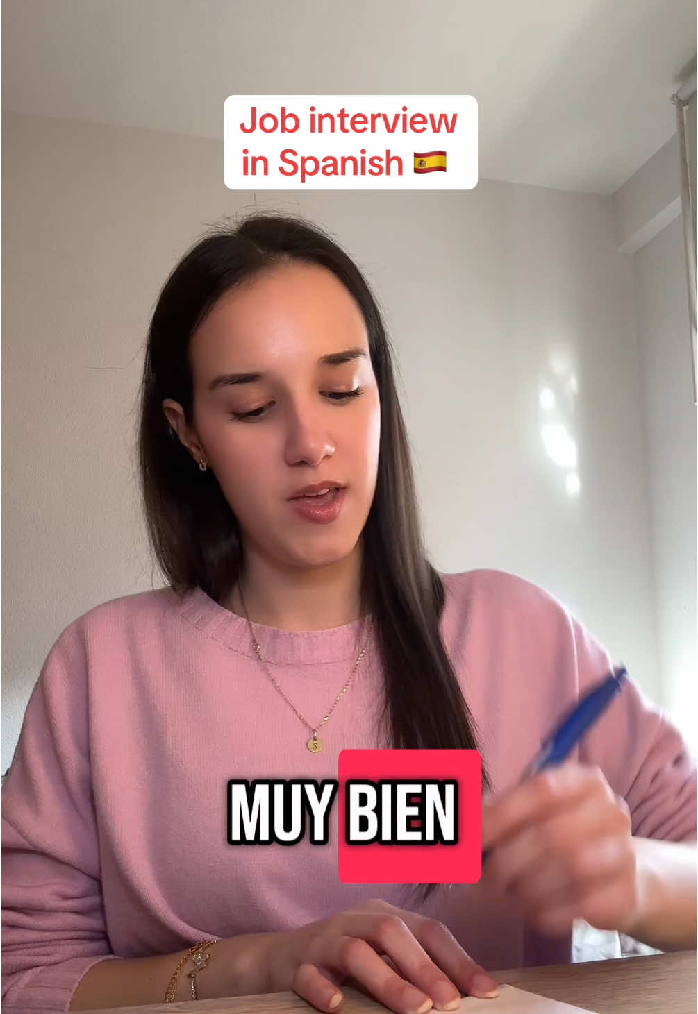 🔥 a Job Interview in Spanish! 🇪🇸✨ In this lesson, we practice a job interview roleplay in Spanish! You’ll learn key phrases like: ✅ How do you describe yourself? (¿Cómo te describes a ti mismo?) ✅ Why should we hire you? (¿Por qué deberíamos contratarte?) ✅ What are your weaknesses? (¿Cuáles son tus defectos?) ✅ You’re hired! (¡Estás contratada!) These expressions will help you feel confident in a Spanish-speaking job interview. Watch the video and practice with us! 🎯 Want to improve your Spanish? Follow for more lessons! #LearnSpanish #speakspanish #spanish 