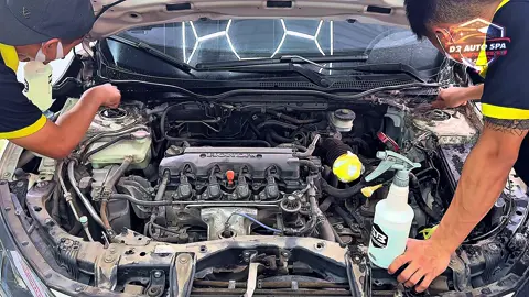 Đổi khoang máy cũ lấy khoang máy mới cho chị gái cá tính đi civic 🥰🥰#chamsocxecung #detailing #oto 