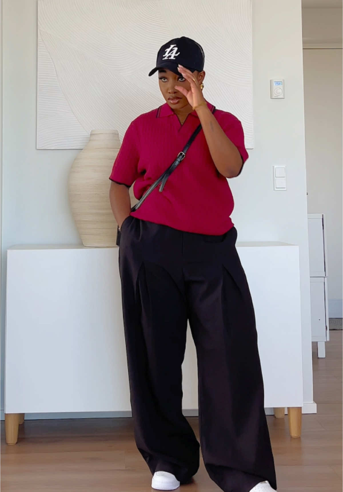 @Fashion Nova  | *ad  __________________________________ - Mario Knitted Johnny Collar Polo - Ronan High Waisted Pleated Trousers - Turner Relaxed Trouser Pants - Haven Open Knit Johnny Collar Polo _____________________________ #grwm #fashion #StreetStyle #streetwear #fyp #outfitinspiration #fyp #fashionnova 