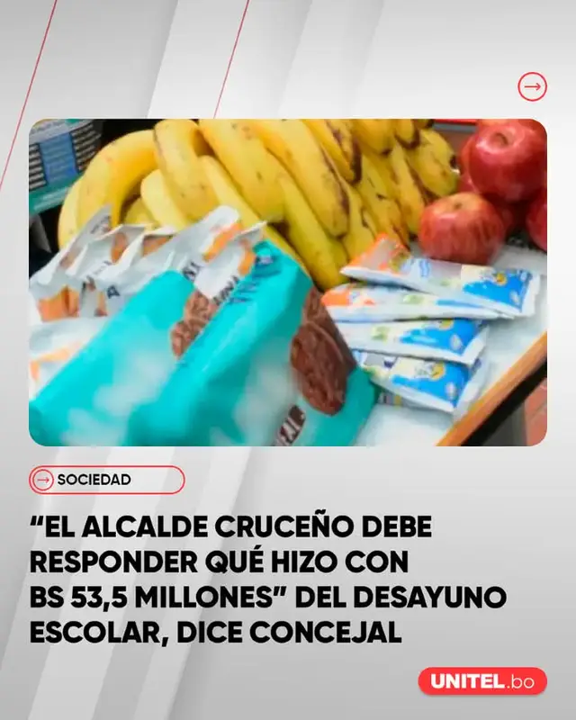 Después de cuatro meses sin desayuno escolar en las unidades educativas de Santa Cruz de la Sierra, la Alcaldía aseguró que el servicio se comenzará a brindar en los primeros días de junio. #SantaCruz #Noticia #Bolivia #que1paso2hoy  #Unitel #Sociedad