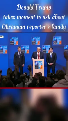 Donald Trump takes moment to ask about Ukrainian reporters family #trump #usabreakingnews #usanews #ukrainian #foryourpage #foryoupage #foryou 