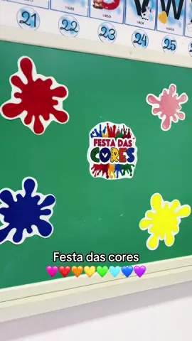 Hoje foi dia da festa das cores 🩷❤️🧡💛💚🩵💙💜  #festadascores #professor #educacaoinfantil #pedagogiaporamor #foryoupage #viral #alunos #ferias 