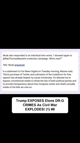 Trump EXPOSES Elons DR-G CRIMES As Civil War EXPLODES! (1) #8