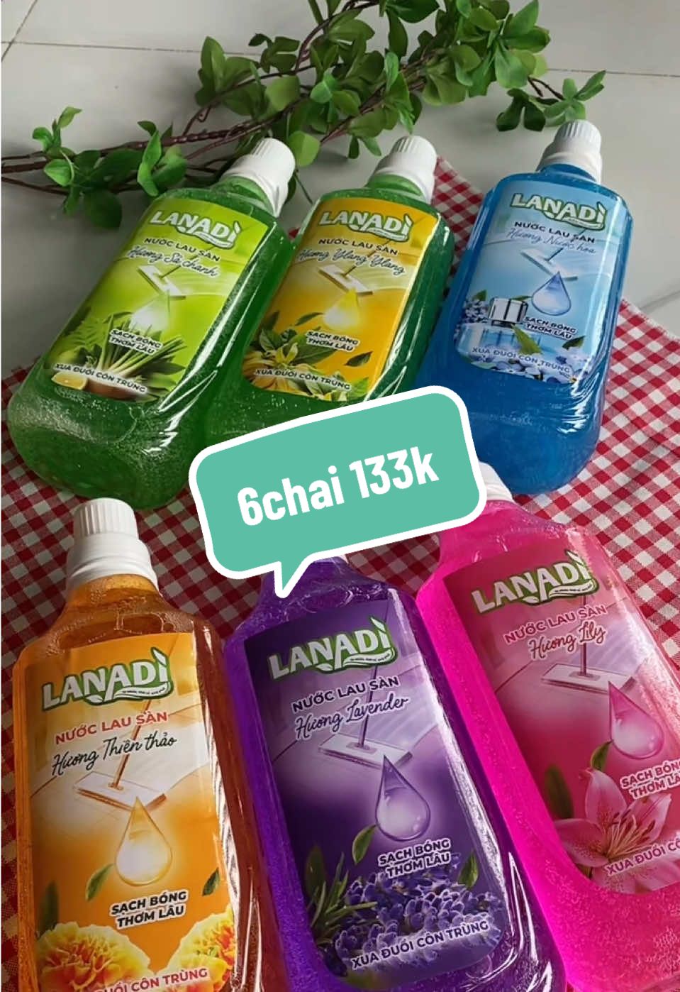 chỉ 133k 6chai(1L/chai) Nước lau sàn LANADI xua đuổi côn trùng sạch thơm đậm đặc #nuoclausan #nuoclaunha #nuoclausanlanadi #nuoclausannha #huyenunin 