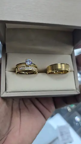 Final Product Ready made & Custom Designs Gold, Silver, Titanium & Tungsten Carbide Jewelry  For Us Its More Than A Business, Its All About Placing A Smile On Someone Else. HappyClient 18kt Yellow Gold & Tungsten Carbide Couples Wedding Rings Price From 144,500ksh  #jewelry  #EngagementRing  #WeddingRings  #gold  #silver  #titanium  #kenyantiktok🇰🇪   