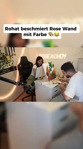Rohat beschmiert Rose Wand mit Farbe #fürdich #twitchde #rohat #rosemondy #malen 