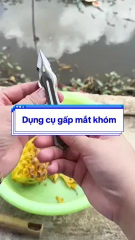 Dụng cụ gấp mắt khóm 🍍 nhanh, gọn, không hao thịt – xài rồi mới thấy tiện ghê luôn! #utphien3832 #gapmatkhom #giadungtienich #dodungnhabep 