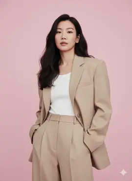 Al Trending Prompt 1. Open Google Gemini 2.Upload your Photo 📸 3. Copy+Paste the prompt Prompt Photo 1: Studio fashion shot of me in an oversized beige blazer and wide-leg trousers, against a plain pastel backdrop. Sharp resolution, minimalist lookbook style inspired by Korean fashion magazines. #gemini #aitrends #everyone #fyp #foryoupage 