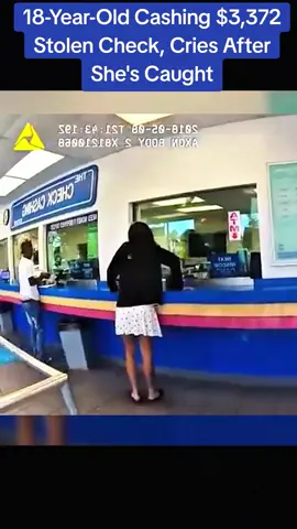 18-Year-Old Cashing $3,372 Stolen Check, Cries After She's Caught #cops #police 