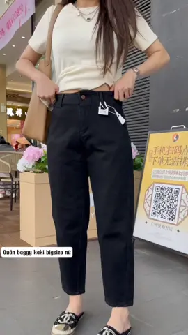 Quần baggy kaki bigsizs nữ tôn dáng #quanbaggynu #quanbigsize #phoidoxinh #thoitrangnu #xuhuong 