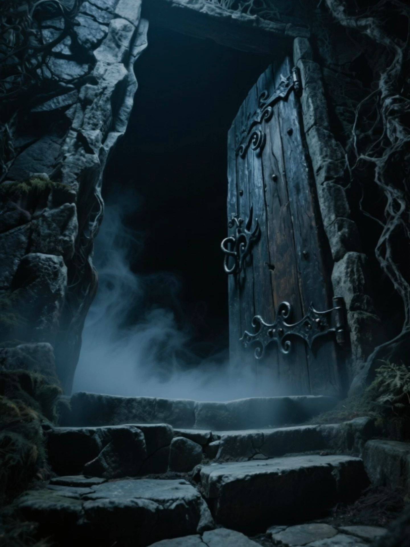 Live Wallpaper | She Comes for Those Who Enter #spookyseason #evilwitch #livewallpaper #cinematichorror #darkfantasy #hauntedhouse #scary #halloweenvibes #wallpapervideo #creepydoor #klingai