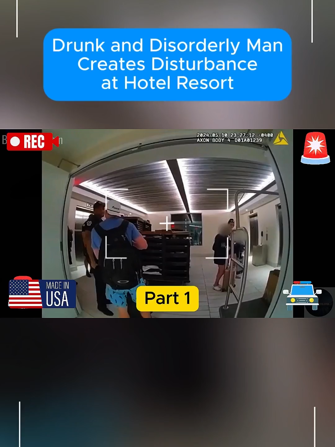 Drunk and Disorderly Man Creates Disturbance at Hotel Resort #cops #bodycam #copsoftiktok #police #policeofficer