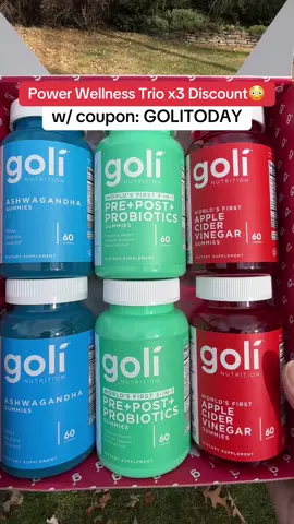 Goli Power Wellness Trio for Stress, Gut & Immune World's First 3-in-1 Pre, Post, Probiotic, Apple Cider Vinegar & Vitamin B12, Ashwagandha & Vitamin D Gummies. Gluten-Free, Vegan, Non-GMO & Gelatin-Free Trending products gift women’s products women 30+ women 40+ flash sale discount deal coupon code free shipping*  #SuperBrandDayBFCM #OpenYourSuperStory #TikTokShopBlackFriday #TikTokShopCyberMonday #SBDGOLI  *Disclaimer: Prices may vary based on discount availability. Check the product page for the final price. Promotion may have ended by the time you see this. 