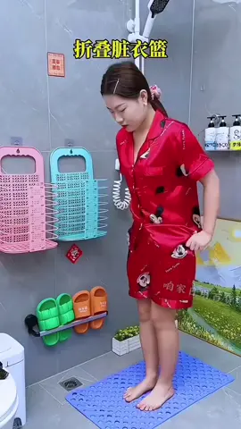 Folding dirty clothes basket, convenient to save space, practical and not taking up space#好物分享 #practical #storage #household #tiktok 
