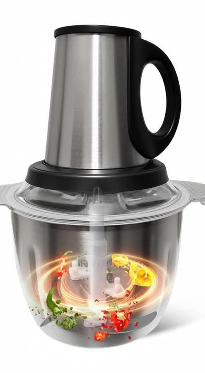 3L Meat Grinder Electric Food Processor Stainless Steel Meat Blender Food Chopper for Meat Vegetables Fruits 