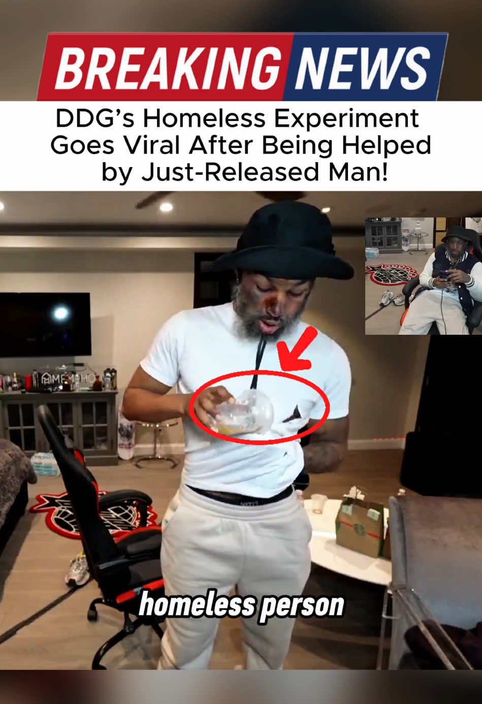 DDG’s Homeless Experiment Goes Viral After Being Helped by Just-Released Man! #ddg #fyp #trending #viral