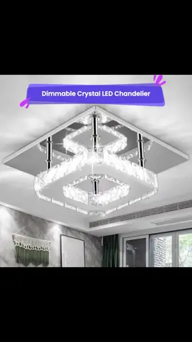 Crystal Ceiling Light LED Lamp Light Room Chandelier Living Pendant LED Square small size