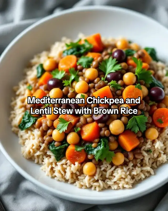 A nutritious, kid-friendly Mediterranean stew packed with protein, fiber, and anti-inflammatory ingredients, quick to prepare in one pot. Ingredients: - 1 cup dried lentils, rinsed - 1 can (15 oz) chickpeas, drained and rinsed - 1 can (14.5 oz) diced tomatoes - 2 carrots, diced - 2 celery stalks, diced - 2 cups fresh spinach, chopped - 1/2 cup Kalamata olives, pitted and sliced - 4 cloves garlic, minced - 1 teaspoon turmeric - 1 teaspoon cumin - 2 tablespoons olive oil - 4 cups low-sodium vegetable broth - 1 cup brown rice - Fresh parsley, chopped (for garnish) Instructions: 1. Cook the brown rice according to package instructions. 2. In a large pot, heat olive oil over medium heat. Add garlic, turmeric, and cumin; sauté for 1 minute until fragrant. 3. Add diced carrots and celery; cook for 5 minutes until slightly softened. 4. Add the diced tomatoes, vegetable broth, lentils, and chickpeas; bring to a boil. 5. Reduce heat to low, cover, and simmer for 30 minutes until lentils are tender. 6. Stir in spinach and olives; cook for an additional 5 minutes. 7. Serve hot over cooked brown rice, garnished with chopped parsley. #Recipe #cooking #foodtiktok #homemade #EasyRecipes #DinnerIdeas #mealprep Save this for later!