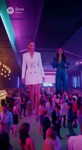 Giantess party 😍 #giantess #tallgirl #sizedifference #heightcomparison #sora2 