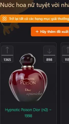Dòng nước hoa vani kinh điển của nhà mốt Dior 🤩 #hypnoticpoison #nuochoa #apaniche 