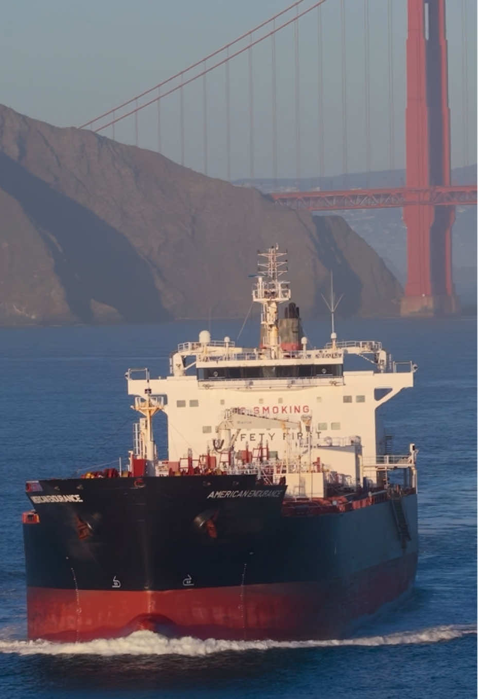 Tanker ship making its way out of the San Francisco Bay.