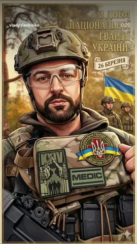 Національна гвардія — честь і відвага! На синьо-жовтому серці — присяга. Ви — щит Батьківщини, ви — воля народу, Ви — сила, що виборола нам свободу. Двадцять шосте березня — символ гарту, Дякуєм вам за незмінну варту! #нгу #національнагвардіяукраїни #нгу3030 