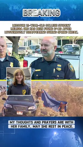 Heartbreaking news: 21-year-old college student Melissa Orc has been found d*ad after mysteriously disappearing during spring break.#greenscreen #breakingnews #news #fyp #missing 