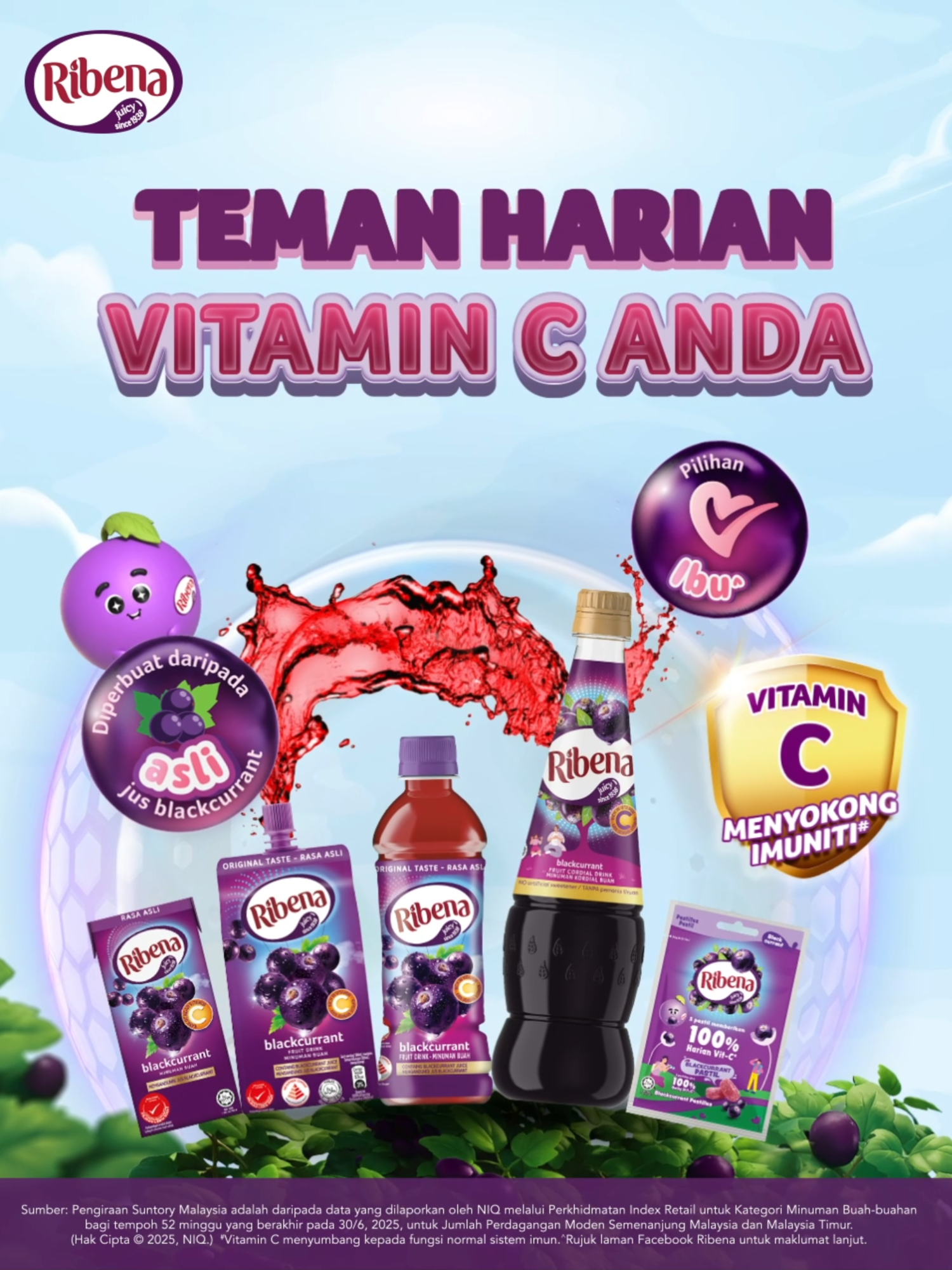 Ribena bukan sekadar sedap dengan jus blackcurrant asli, malah menjadi teman harian Vitamin C anak anda untuk menyokong sistem imun. Memang pilihan yang dipercayai para ibu! 💜 #RibenaMY #RichInVitaminC