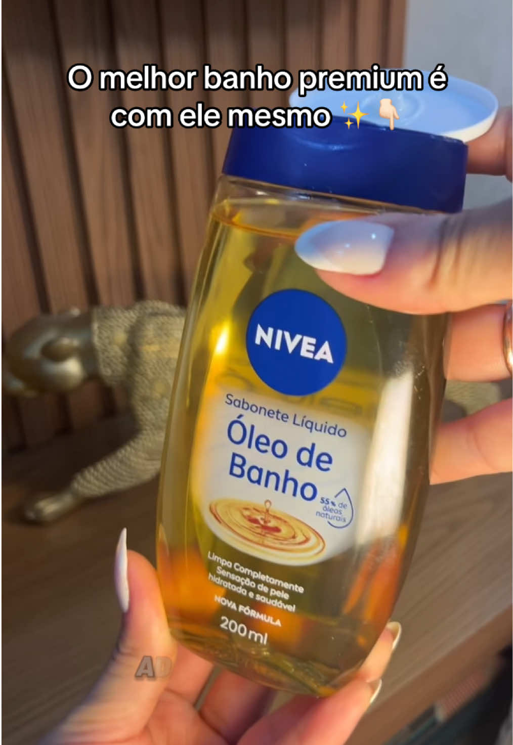 NIVEA Sabonete Líquido Natural Oil 200ml #tiktokshop #oleodebanhonivea #oleodebanho 