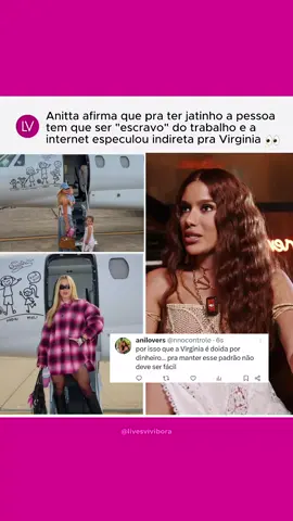 Em uma entrevista ao Flow Podcast Anitta falou que para manter um Jatinho ou você é MUITO RICO ou você se torna 
