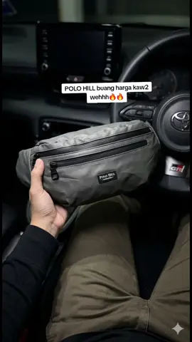 POLO HILL Mens Water Resistant Nylon Sling Bag C-PHSB-1588 (Black/Grey/Blue) #slingbag #pouchbag #begmurah #polohill 