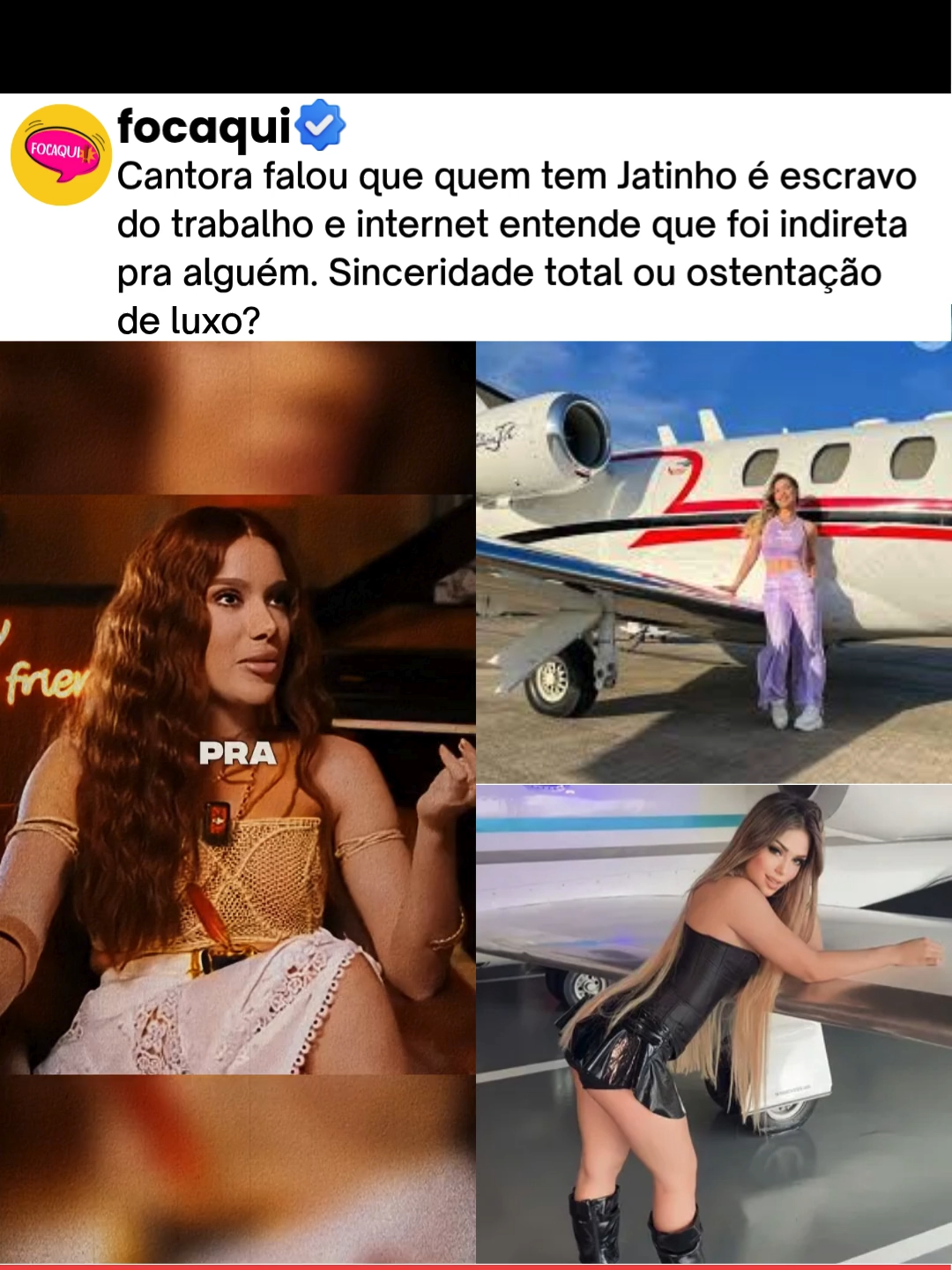 @anitta O que realmente significa ter sucesso? Durante muito tempo, símbolos como luxo, viagens e conquistas materiais foram vistos como o auge da liberdade. Ter um jatinho, por exemplo, sempre representou poder, status e a ideia de que alguém “venceu na vida”. Mas existe um lado curioso nisso tudo que pouca gente para pra pensar: e se aquilo que parece liberdade, na verdade, for o contrário? Em diferentes áreas, muitas pessoas que alcançam o topo acabam entrando em um ritmo onde parar deixa de ser uma opção. A rotina se torna intensa, os compromissos se multiplicam e o descanso vira luxo. É como se o sucesso criasse uma nova prisão — não por falta de escolha, mas pelas responsabilidades que vêm junto. O que antes era um objetivo, passa a ser uma obrigação constante. Talvez por isso algumas falas chamem tanto a atenção. Elas quebram a expectativa e fazem questionar tudo o que foi ensinado sobre vitória e realização. Porque, no fim das contas, de que adianta ter tudo… se você não consegue se desligar de nada? E você, acha que sucesso é liberdade ou dependência? #reflexão #cortesvirais #anitta #anittacy #equilibrivm