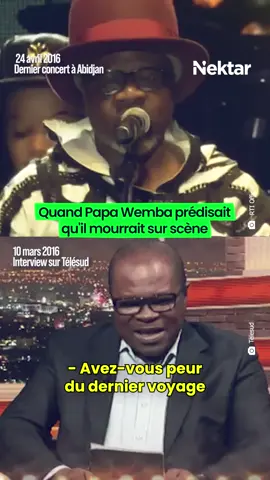 🇨🇩 Il y a 10 ans, le 24 avril 2016, Papa Wemba s'effondre sur scène à Abidjan, en plein concert. Il est décédé quelques heures plus tard à l'hôpital. Il avait 66 ans. Quelques semaines auparavant, dans un entretien avec le journaliste Serge Fattoh, il a été prémonitoire en prédisant qu'il mourrait sur scène. Né en 1949, Papa Wemba est l'une des figures majeures de la rumba congolaise et l'une des icônes de la SAPE. En cinquante ans de carrière, il a connu un succès international avec des titres emblématiques comme 