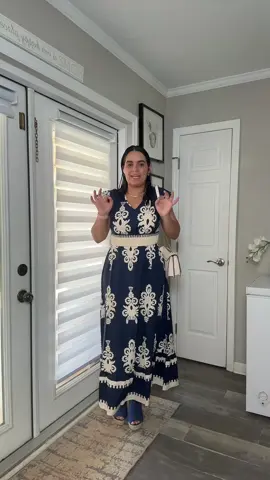 Women's V Neck Ruffle Hem A-Line Dress, Elegant All over Print, Elastic Waist, Moderate Fabric, Casual Vacation Wear #tiktokshopstockup #tiktokshopmothersday #Summervibes #elegantdress #TikTokFashion 