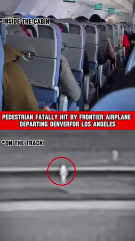 Pedestrian fatally hit by Frontier airplane departing Denverfor Los Angeles, flight canceled after engine fire#fyp#breakingnews#truecrime#airport #plane  
