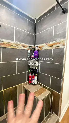 shower caddy organizer with adjustable tension pole shelves for storing shampoo soap and bathroom essentials, no drill storage solution for small showers and bathrooms #showercaddy #summervibes #tiktokshopcreatorpicks #dealsforyoudays #tiktokshopmemorialday 